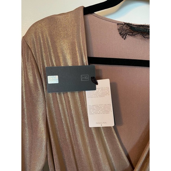 Patrizia Pepe Abido Dress Old Gold NWT Size 3 - Picture 8 of 12
